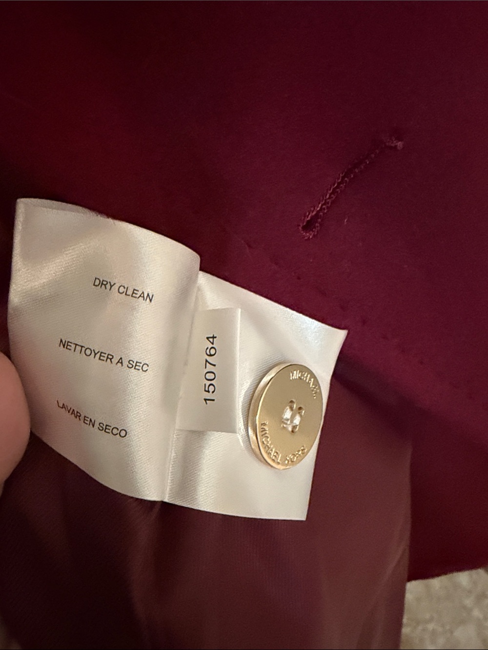 MICHAEL Michael Kors Wine Red Wool-Blend Trench Coat - Picture 13 of 14
